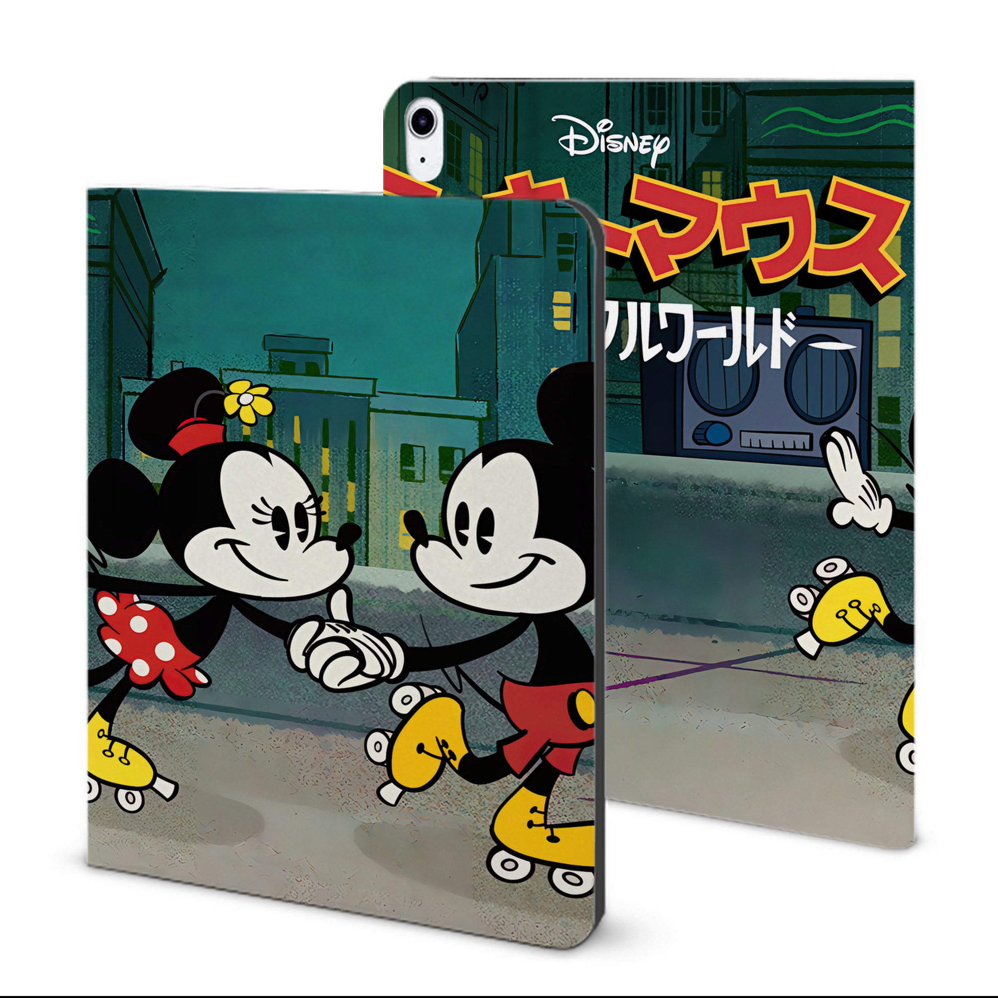（画像用） ミッキーマウス Mickey Mouse IPad ケース ブック型 PUレザー TPU 耐衝撃 軽量 薄型 ペン収納なし 全面保護 IPad 各モデル対応
